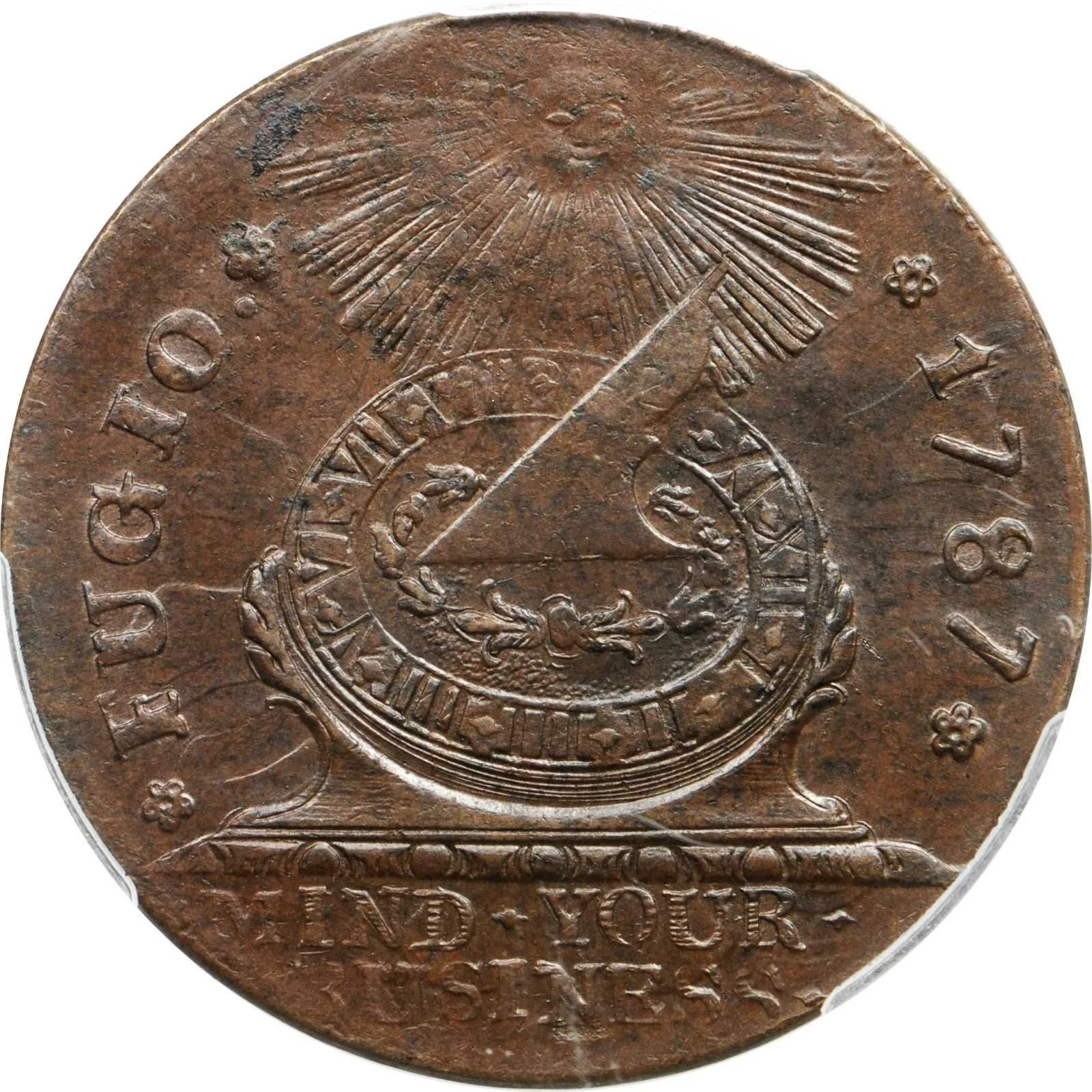 1787 N13-X Fugio Cent PCGS MS63BN STATES UNITED 4 Cinquefoils W6855 R1