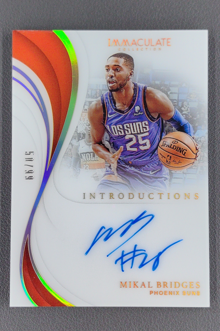 2018-19 Panini Immaculate Mikal Bridges Rookie Introductions Auto RC /99 Suns