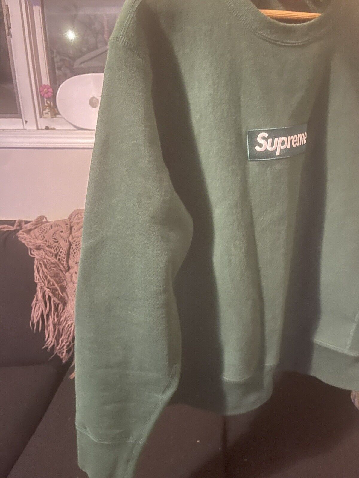 Supreme Box Logo Crewneck XL (FW18) Green | eBay