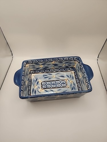 TempTations by Tara Old World Baking Pan Blue White Floral 1.5qt 9x6", Ceramic - Picture 12 of 12