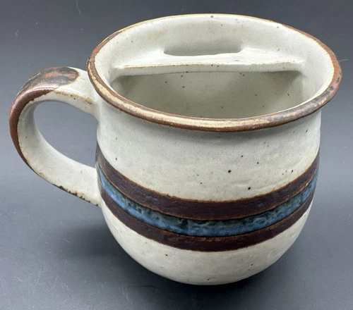 Vintage MCM Otagiri Horizon Speckled Stoneware Mustache Tea Cup Mug  12 oz.