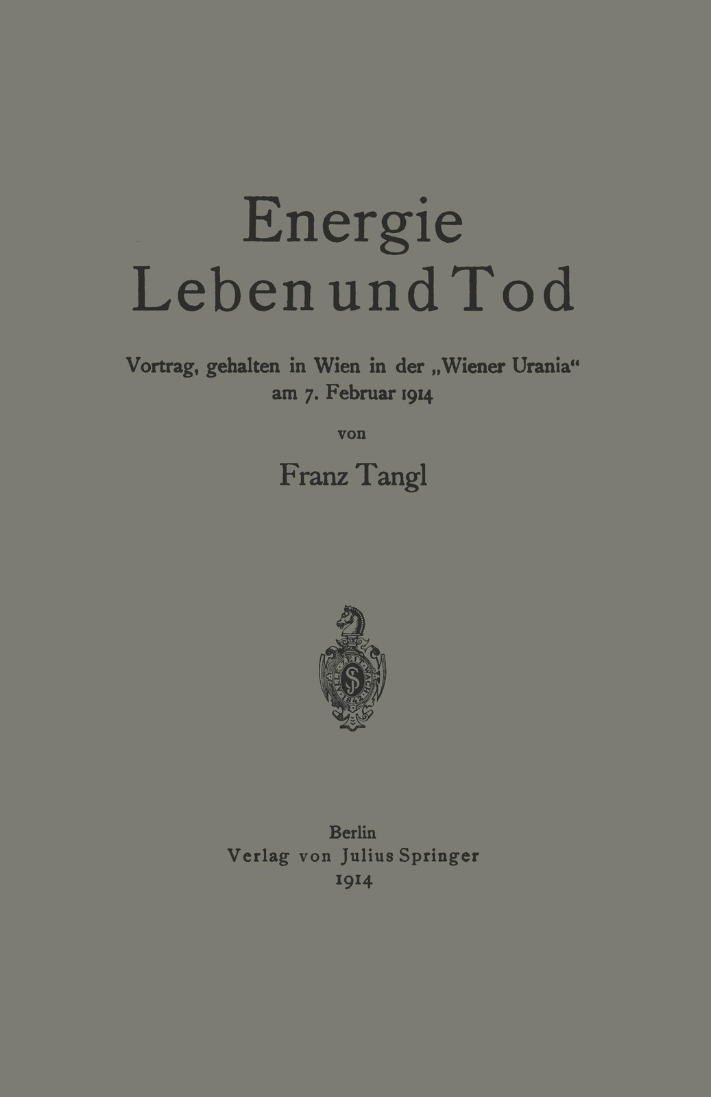 Energie Leben Und Tod | Buch | 9783642473043