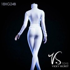 VSTOSY 18XG24B 1/6 Female Clothes White Tight Leotard Set 12'' Girl Figure Suit
