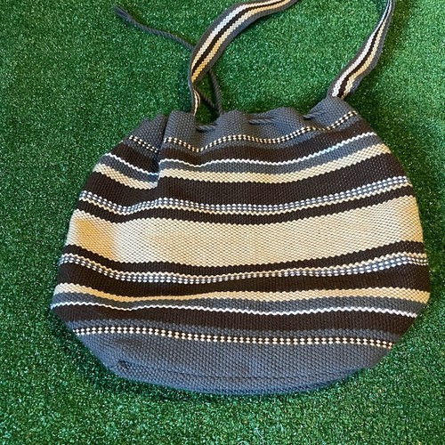 Maracaibo Venezuela Boho Bucket Striped Artisanal Woven Mochilas Shoulder Bag OS - 第 5/8 張圖片