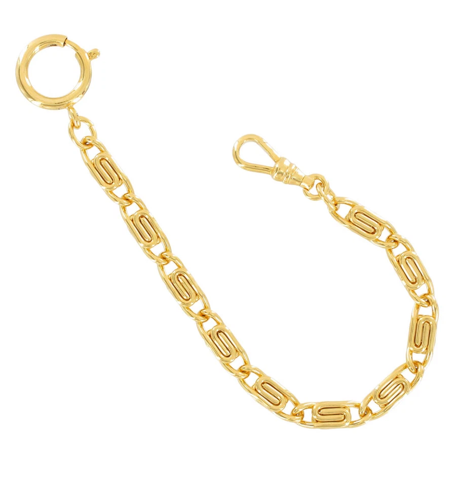 Reloj de Bolsillo Ky & Co Hecho en EE. UU. Cadena Tono Dorado Clip Eslabón 7 5/8" Foto 4 de 4