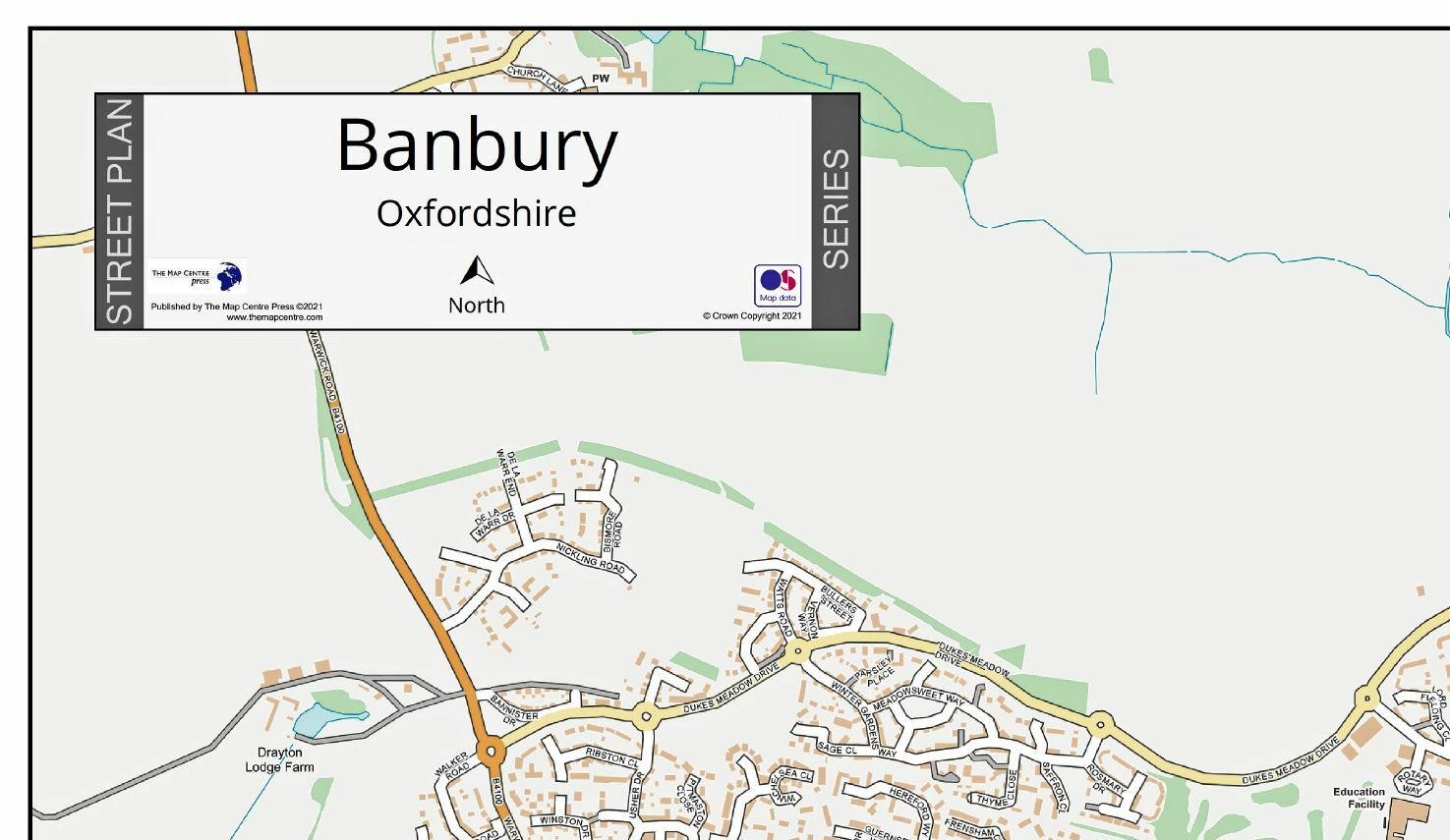 WALL MAP OF BANBURY BANBURY STREET MAP Wall Map Series LAMINATED EDN