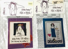 Vintage New Twisted Threads Cross Stitch Patterns 2 Lot Ruth Sparrow Mother FIre