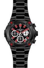 Jacques Cantani Herrenuhr Chronograph Designer Edelstahl JC-1050 schwarz rot