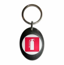 Fire Extinguisher Plastic Oval Key Ring (43mm x 32.5mm)