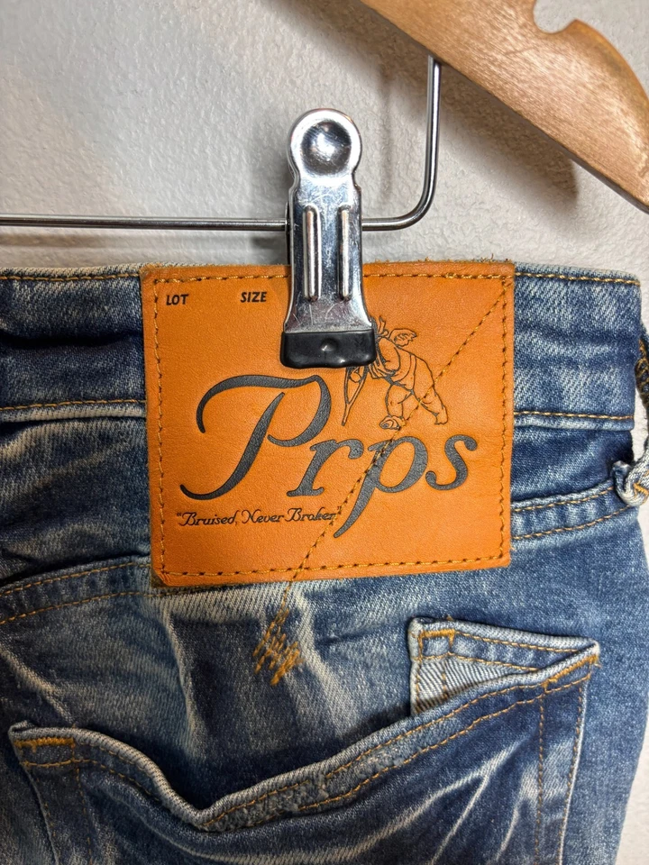 PRPS Jeans Mens 30 Blue Denim Button Fly Mid Rise Skinny Cotton 6333 - Image 3 of 4