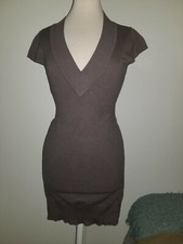 SAY WHAT? Gray Short Sleeve Sweater Dress Medium stretch v-neck curvy!