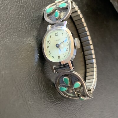 Blue Turquoise Navajo Sterling Silver Old Pawn Watch Tips 1636 | eBay