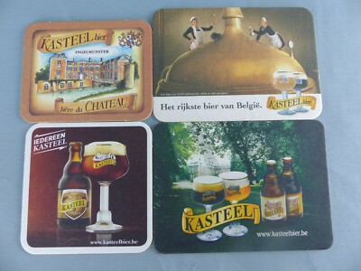 Lot of 4 different SOUS BOCK KASTEEL BIER coaster bierviltje Bierdeckel F37