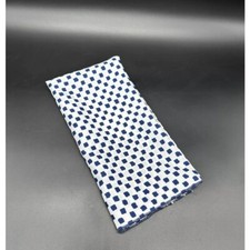 Vintage Scarf Head Wrap Checkered Navy Blue White Cathy Saks California