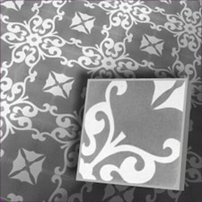 Zementfliese orientalische Fliese Bodenfliese Karina grau weiß