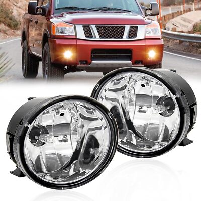 For 04-15 Nissan Titan 05-07 Armada Fog Lights Bumper Lamps Black Smoke