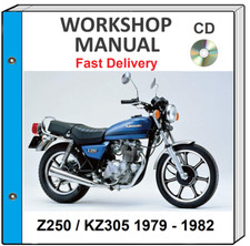 KAWASKI Z250 KZ305 1979 1980 1981 1982 SERVICE REPAIR SHOP MANUAL ON CD