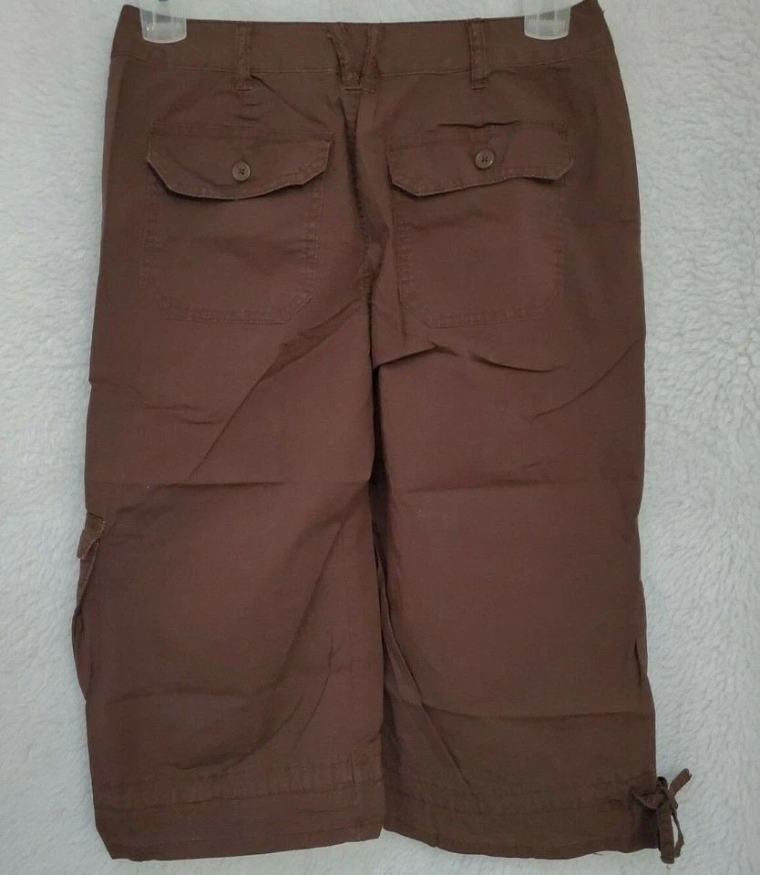 Pantalones capri cargo para mujer ANA A New Approach talla 6 Petite 6P marrón Foto 4 de 4