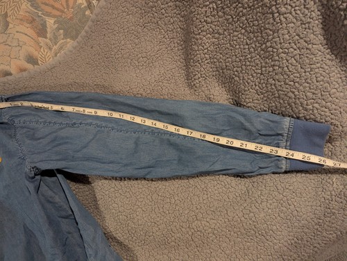 Oh My Disney Blue Chambray Little Mermaid Lightweight Zip Up Bomber Jacket Large - Picture 10 of 11