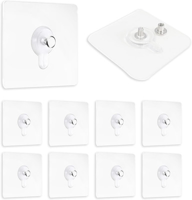 Pack of 10 Self-Adhesive Picture Hooks, Transparent Pictures Adhesive Hooks,Pict