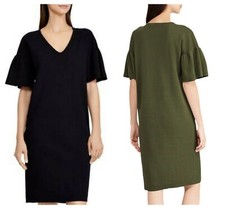 RALPH  LAUREN  BLACK CHIC PRANANG V - NECK  KNIT SWEATER  DRESS  Sz L  NWT $ 135
