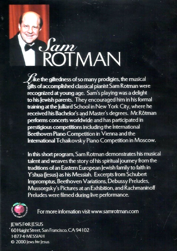 Sam Rotman DVD Concert Pianist - The Music and Testimony of a Jew for Jesus - Picture 2 of 5