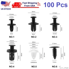 100Pcs Bumper Clips Retainer Rivet FENDER TRIM Car Auto Push Pin FASTENER PANEL