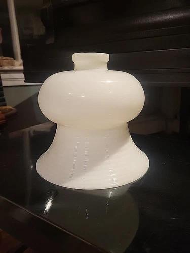 VTG. Art Deco MCM Torchiere Floor Lamp Shade White Opaline Milk Glass