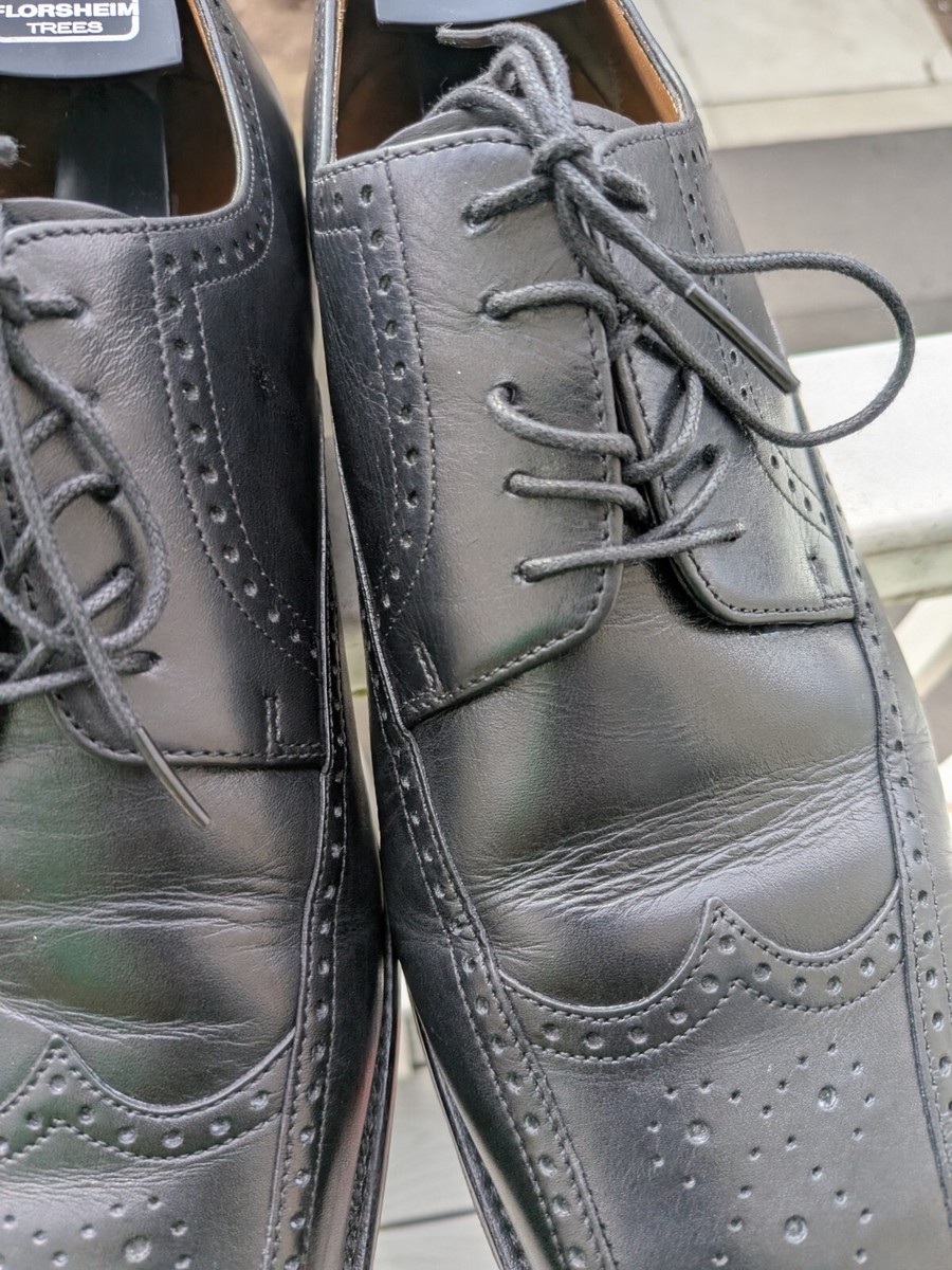 Florsheim Imperial Black Derby Wingtip Size US 10 With Shoe  display picture 1