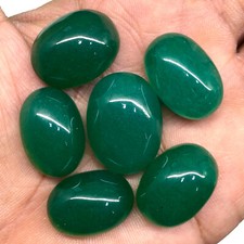 6 Pcs Natural Green Quartz 22mm-26mm Top Quality Loose Cabochon Gemstones Lot