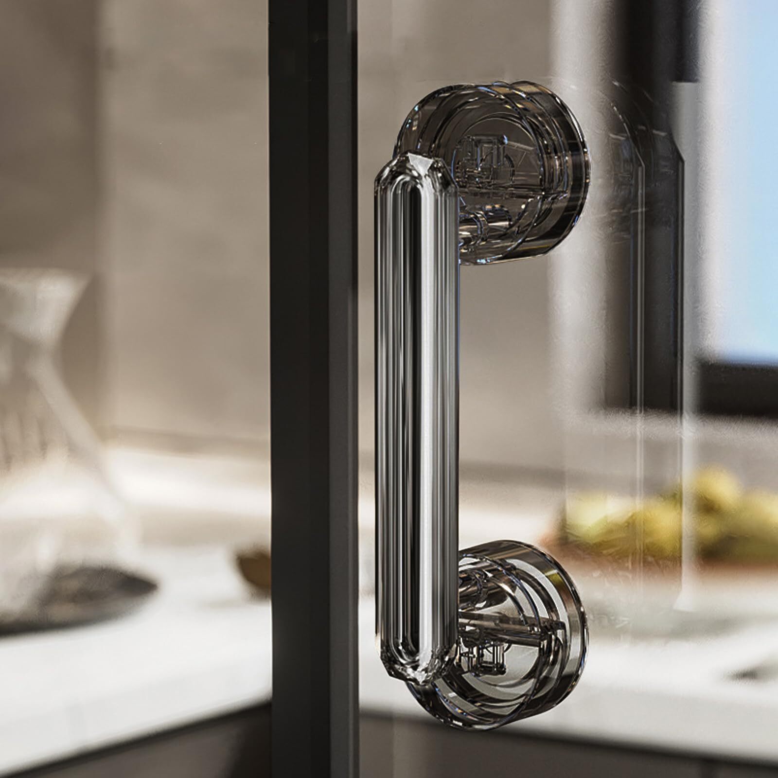 Sliding Glass Shower Door Handle with Waterproof Suction Cup