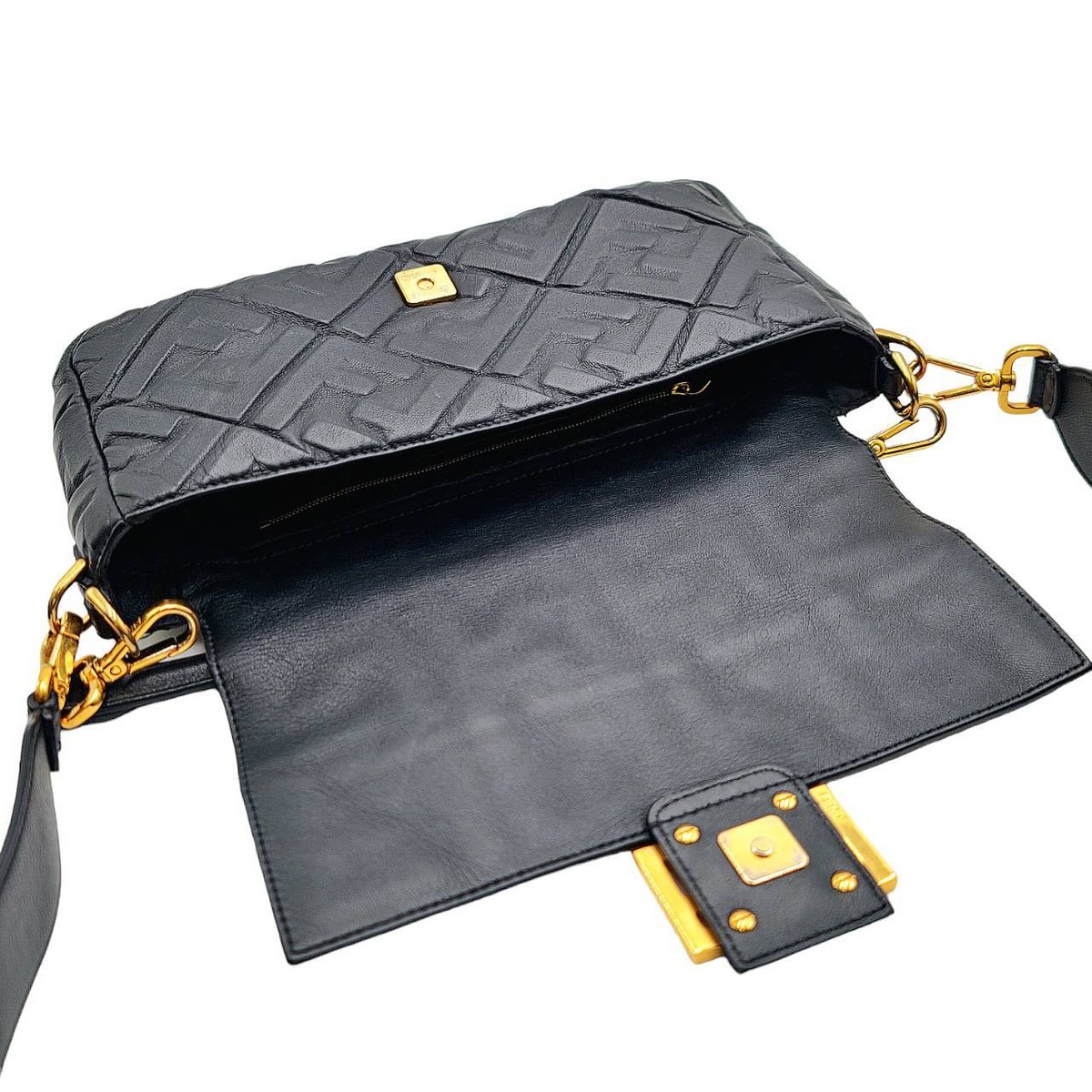 【FENDI】Mamma Baguette Medium 2way 3way バッグ Fendi Mamma Baguette Medium 3Way Bag 8Br600 Zucca Nappa