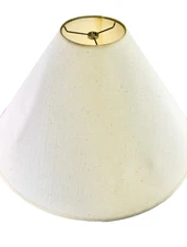 20 x 10.5" Fabric Minimalist Industrial Bell Clip On Lamp Shade, White Ivory