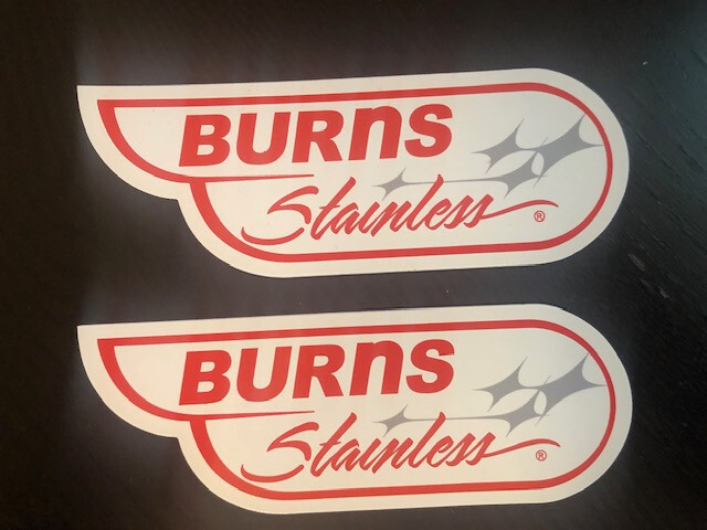 BURNS STAINLESS Original MOTORCYCLE 2PC SET Sticker 5.5