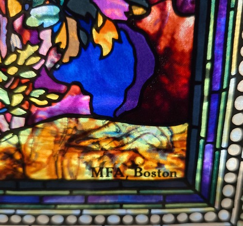 Stained Glass Peonies Blown in The Wind MFA Boston John La Farge 14" x 10" VTG - Picture 7 of 8