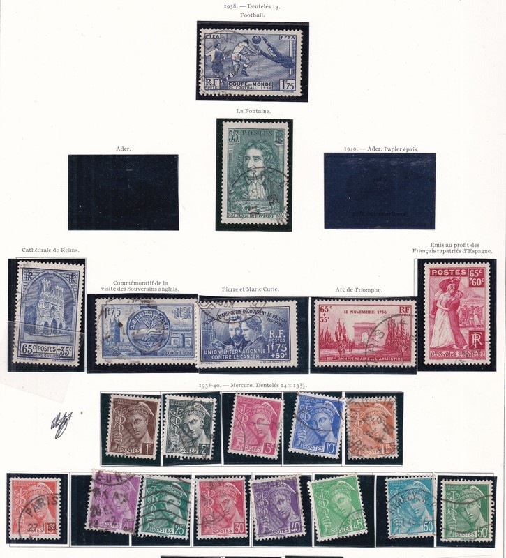 FRANCE  ^^^^^1938- 1940  better used  on page  cat $62.00@  dco571fr711
