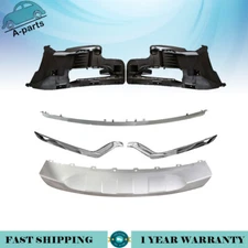 6pcs Front Bumper Molding Trim+Trim Plate+Brackets For 2018-2019 Ford Explorer