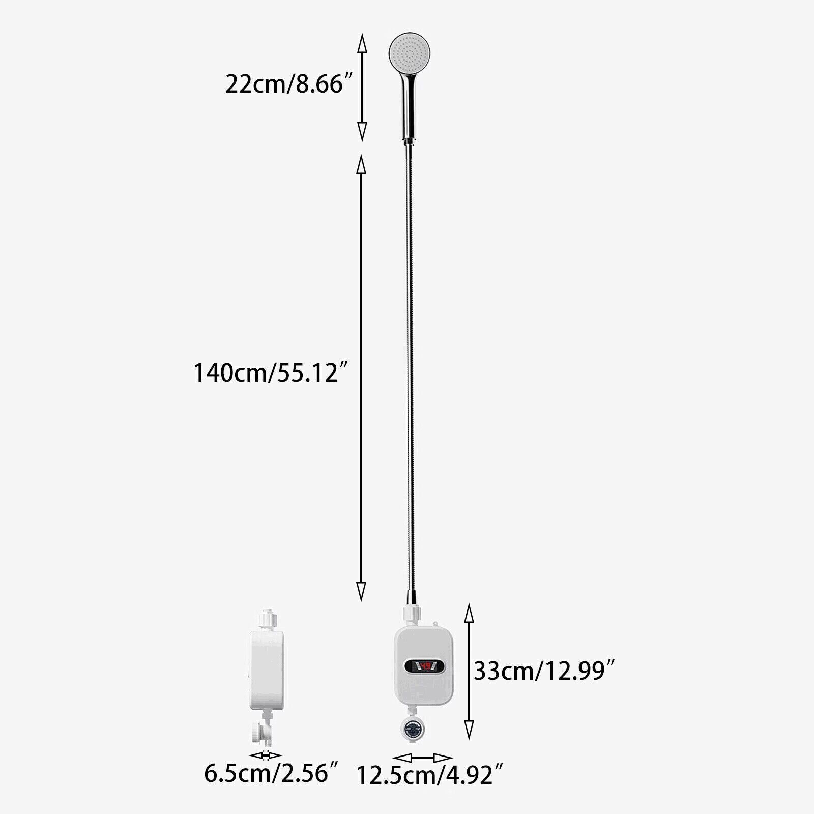 3500W Tankless Hot Water Heater Shower Electric Portable Instant Boiler