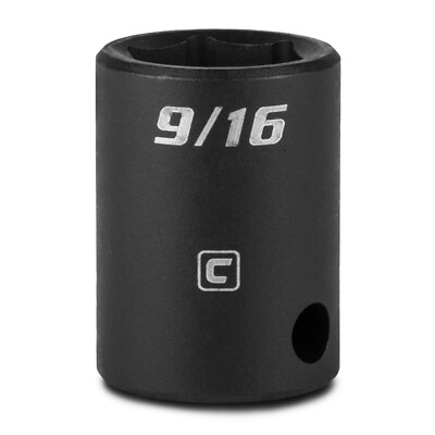 Capri Tools Shallow Impact Socket, 3/8 in. Drive, 6-Point, SAE 5/16 to 1 in