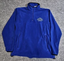 NWT Saint Gobain Technical Fabrics ADFORS Fleece Men's M Blue L/S 1/4 Zip Pocket