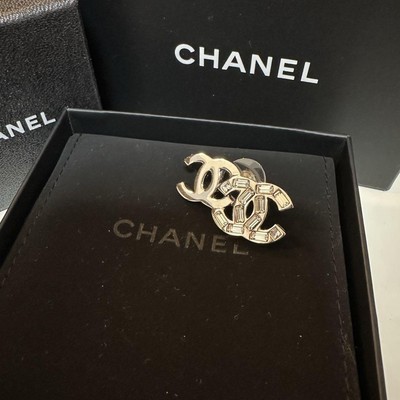 CHANEL ピアス シルバー ダブル AB7869