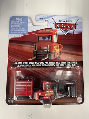 Disney Pixar Cars My Name Is Not Chuck Pitty W/cart McQueen Rusteze Crew Team