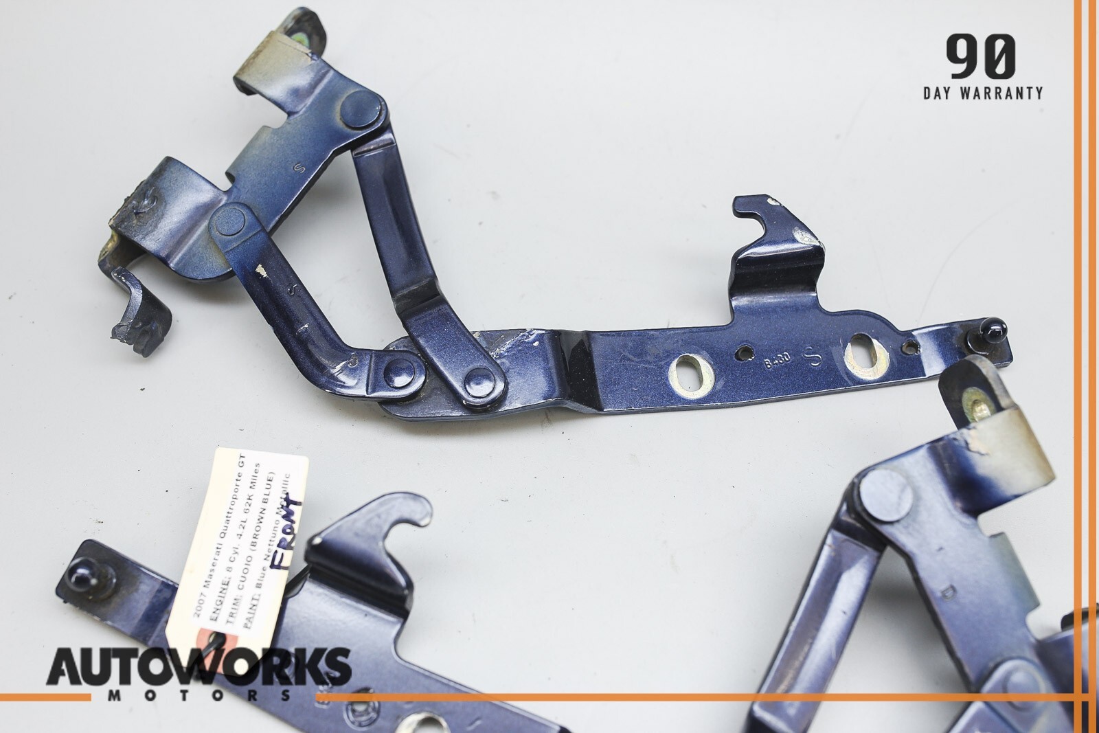 03-13 Maserati Quattroporte M139 Front Right & Left Hood Hinge Set of 2 OEM