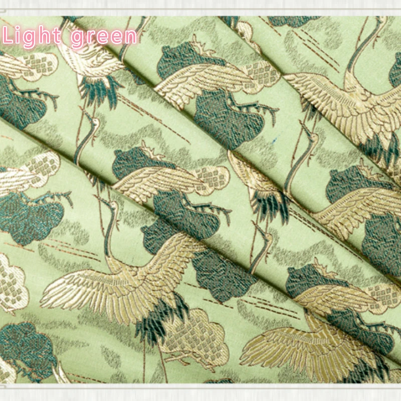 1M Tela Grúa Japonesa Kimono Brocado Sedoso Satinado Bordado Hágalo Usted Mismo Acolchado Borde Foto 4 de 4