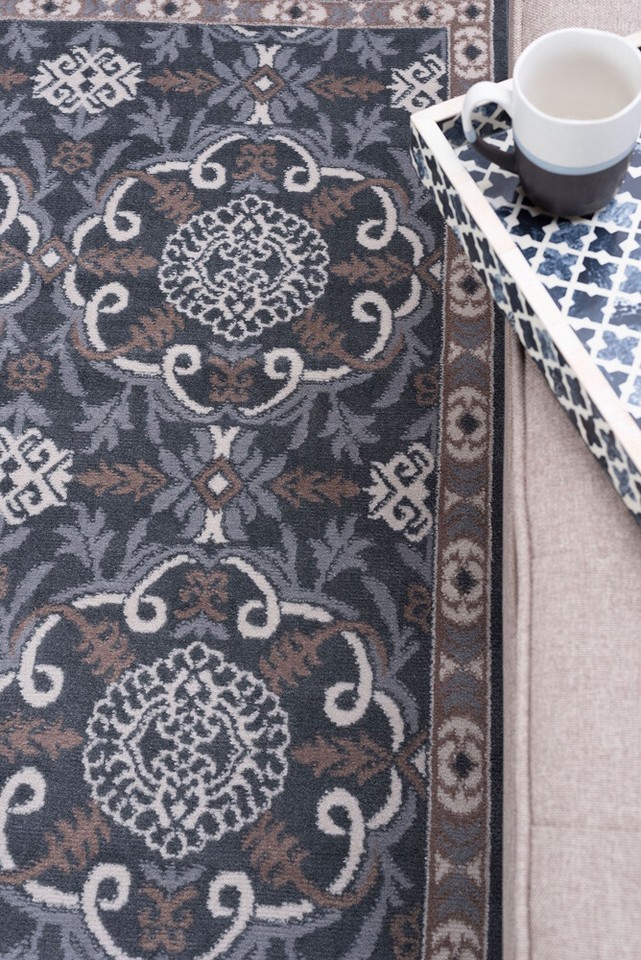 5x7 Gray Floral Synthetics Swirls Loops Curls Area Rug HMP3809 - Aprx 5 ...