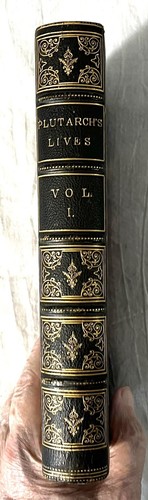 1872 Plutarch's Lives Vol 1 - Clough 1859 Dryden Translation Leather - Imagen 2 de 12