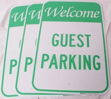 3-pack NEW Sigo Signs "Welcome Guest Parking" 12" x 18" aluminum metal sign