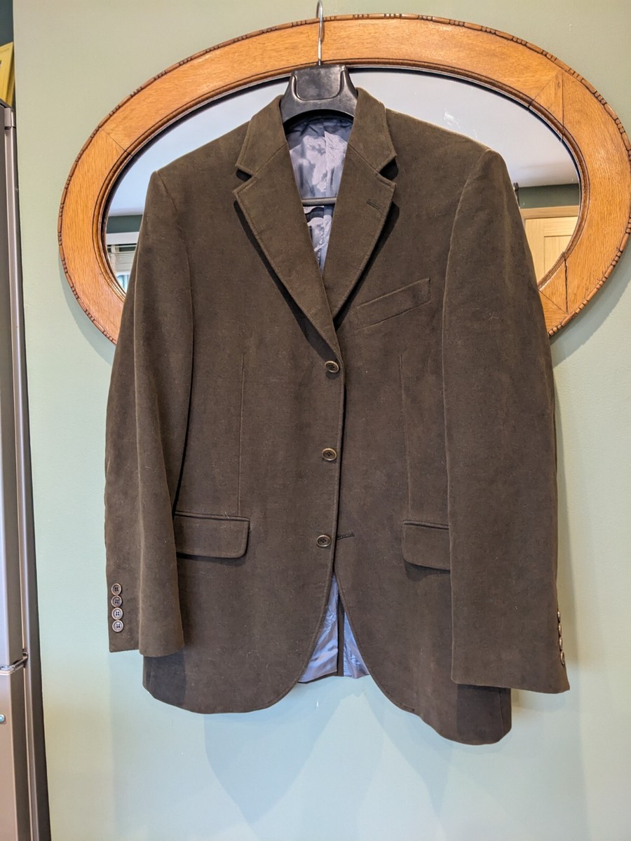 Racing Green size Medium Men's Cotton Moleskin Brown Olive Blazer Jacket