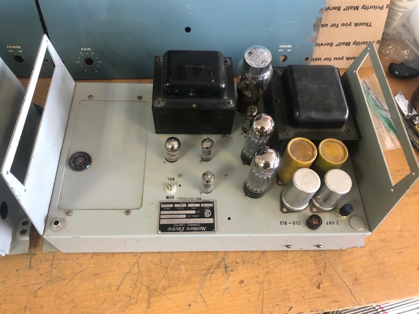 Pair Northern Western Electric RA75A MONOBLOCK Mono EL34 tube Amplifiers