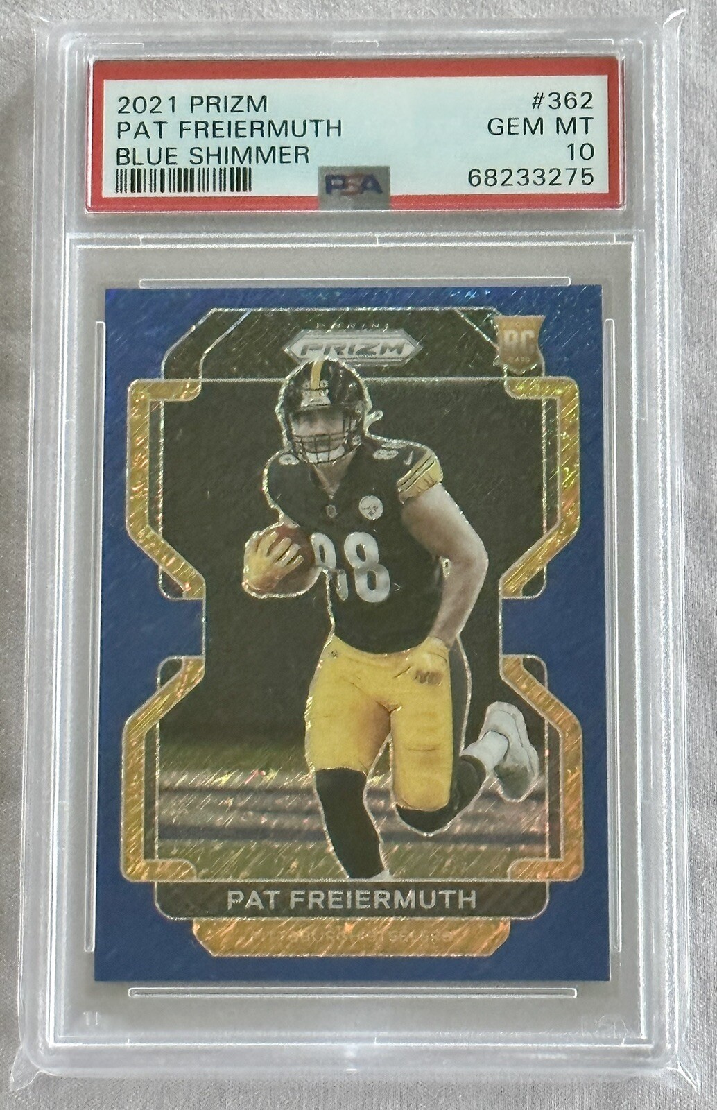 Pat Freiermuth 2021 Prizm BLUE SHIMMER PRIZM Rookie RC 25/25 PSA 10 1/1 Pop 1